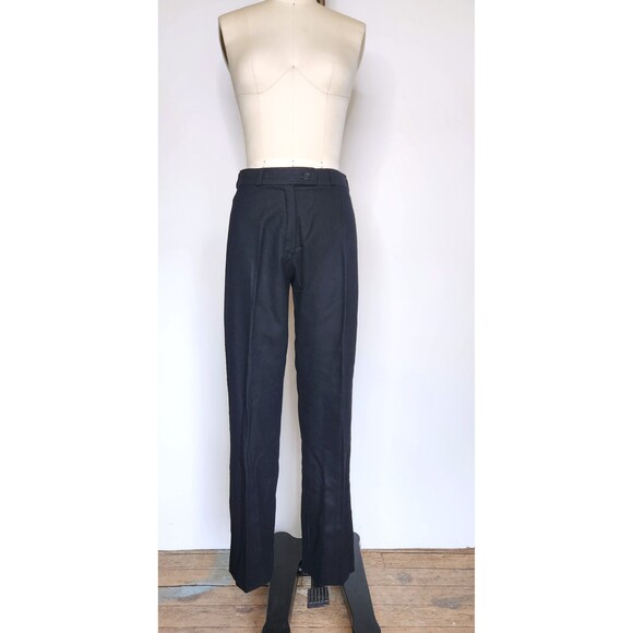 Vintage Black Wool Pants Christian Aujard - High Waisted Ankle Pants Wool XS - Picture 2 of 10